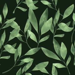 green leaf seamless pattern