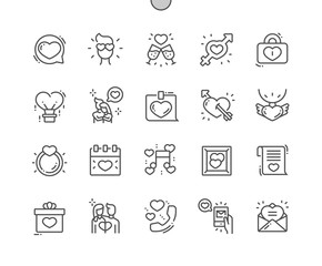 Love is in the Air Well-crafted Pixel Perfect Vector Thin Line Icons 30 2x Grid for Web Graphics and Apps. Simple Minimal Pictogram