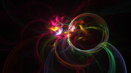 Abstract transparent red and golden crystal shapes. Fantasy light background. Digital fractal art. 3d rendering.