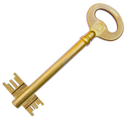 golden key isolated on white background