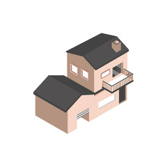 house architecture urban building isometric style