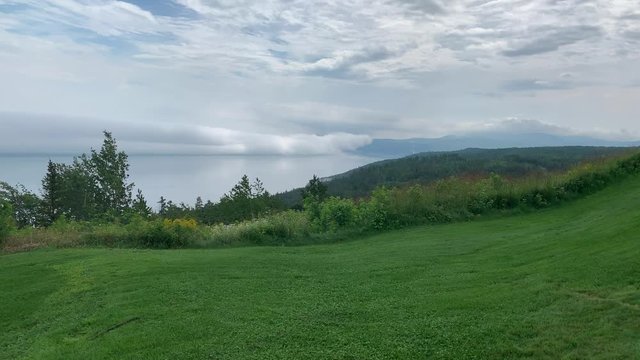 Cloudy and foggy day in the mountains near La Malbaie