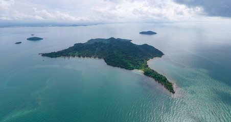 Aerial View to Koh Tonsay the so-called Rabbit Island in Cambodia