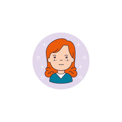Isolated girl cartoon icon detailed design
