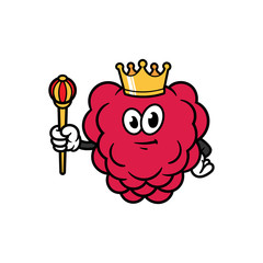 Cartoon King Raspberry Character Illustration