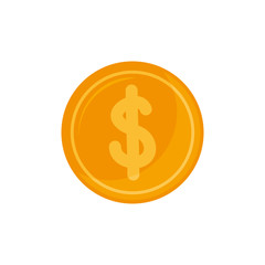 Isolated coin icon flat design