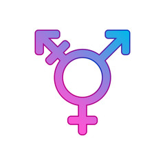 Transgender symbol, icon. Vector illustration on white background.