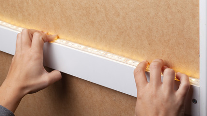 diode lighting installation,installation of LED strip warm spectrum