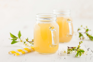 Homemade fresh pulpy apple juice