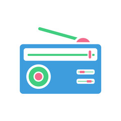 Radio icon, modern flat design color sign vector