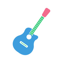 Guitar icon, modern flat design color sign vector