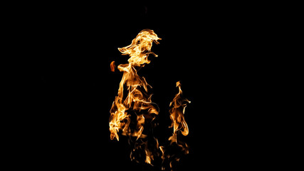 Fire flames on black background. fire on black background isolated. fire patterns