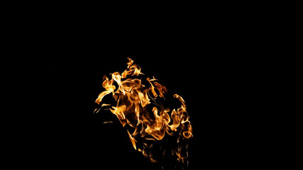 Fire flames on black background. fire on black background isolated. fire patterns