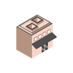 commercial building structure isometric style