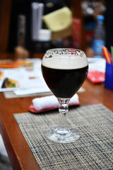glass glass with dark beer