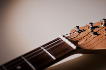 electric guitar closeup . dark background