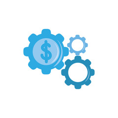 Isolated money gears icon flat design