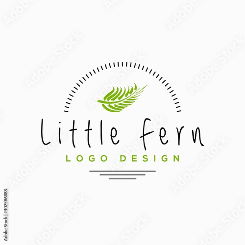 Simple Leaf Logo Design Inspiration Fern Logo Design Inspiration Fern Leaf Logo Template Hipster Style Wall Mural Danzky