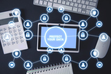 Protect Your Data. Concept Of Cyber Security