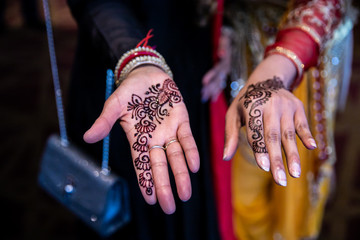 Henna Mehndi Mehendi celebration hands close up