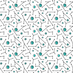 Abstract line art, vector concept in doodle style. Hand drawn illustration for printing on T-shirts, postcards.