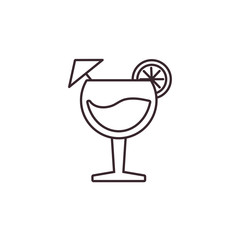 Isolated cocktail icon line design