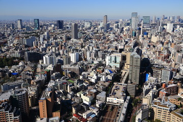 Fototapeta premium 山手線沿線に広がる渋谷の風景