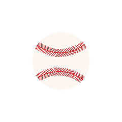 Isolated ball of baseball flat design