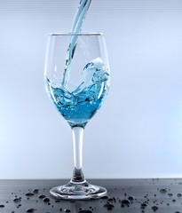 glass of water on white background
