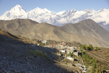 Naklejka premium village in the mountains