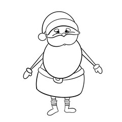 Illustration of Santa Claus for coloring book.