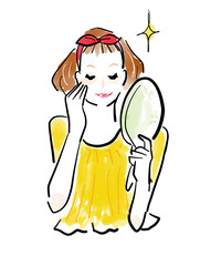 スキンケアする女性