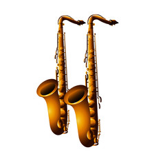 Musical Instrument - Saxophones - Cartoon Vector Image