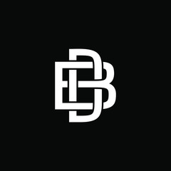 Initial letter B D logo template with modern heraldic concept in flat design illustration