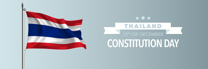 Thailand happy constitution day greeting card, banner vector illustration