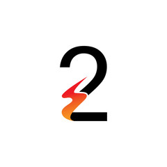 Number 2  logo or symbol template design