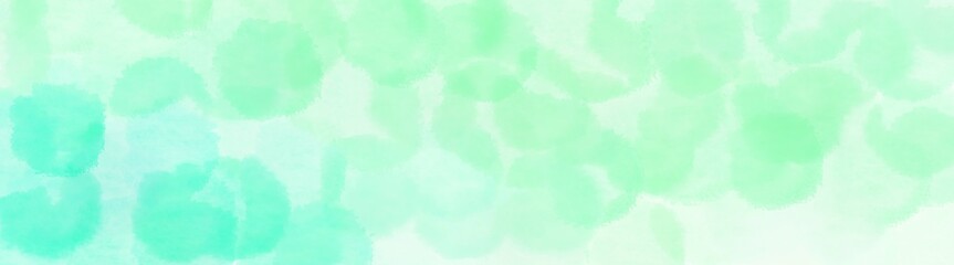 abstract round clouds wide banner. pale turquoise, aqua marine and honeydew background with space for text or image