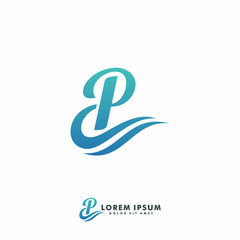 Letter P logo design vector illustration icon template