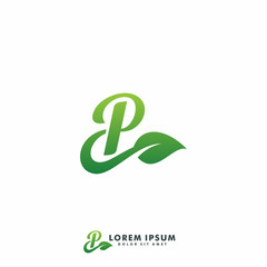 Letter P logo design vector illustration icon template