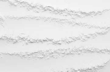 Fotobehang White abstract striped powder texture with horizontal waves. © finepoints