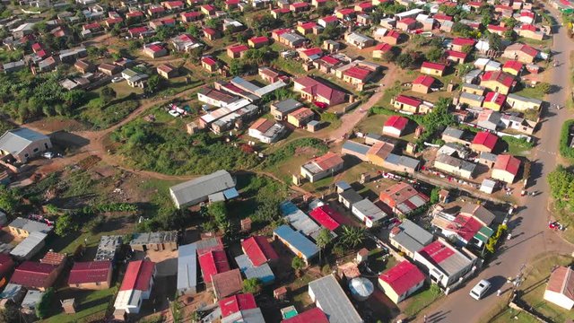 Arial view of a township, RDP houses in Shaka&rsquo;s Head, near Ballito Junction in KwaZulu-Natal, South Africa