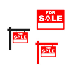 set of red square for sale sign house vector logo illustrations EPS 10