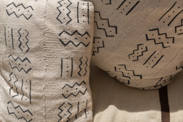 Moroccan cushions with traditional Berber design.