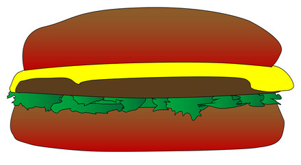 Cartoon Style Burger