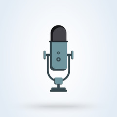 Podcast microphone. Simple vector modern icon design illustration.