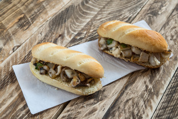 Sandwich typical in spanish of cuttlefish