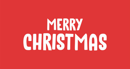 Merry Christmas typographic design. Xmas Holidays text lettering.