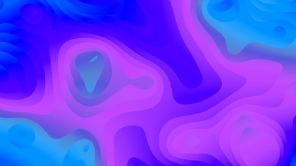 abstract illustration: bright multi-colored spots gradient painted in blue-violet  colors, 3D graphics