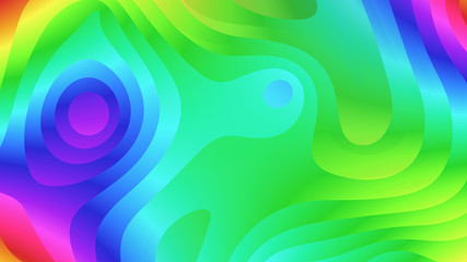 abstract illustration: bright multi-colored spots gradient painted in spectral colors, 3D graphics