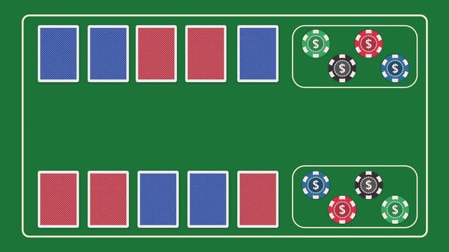 online poker animation, software interface concept, flat 2d cartoon style